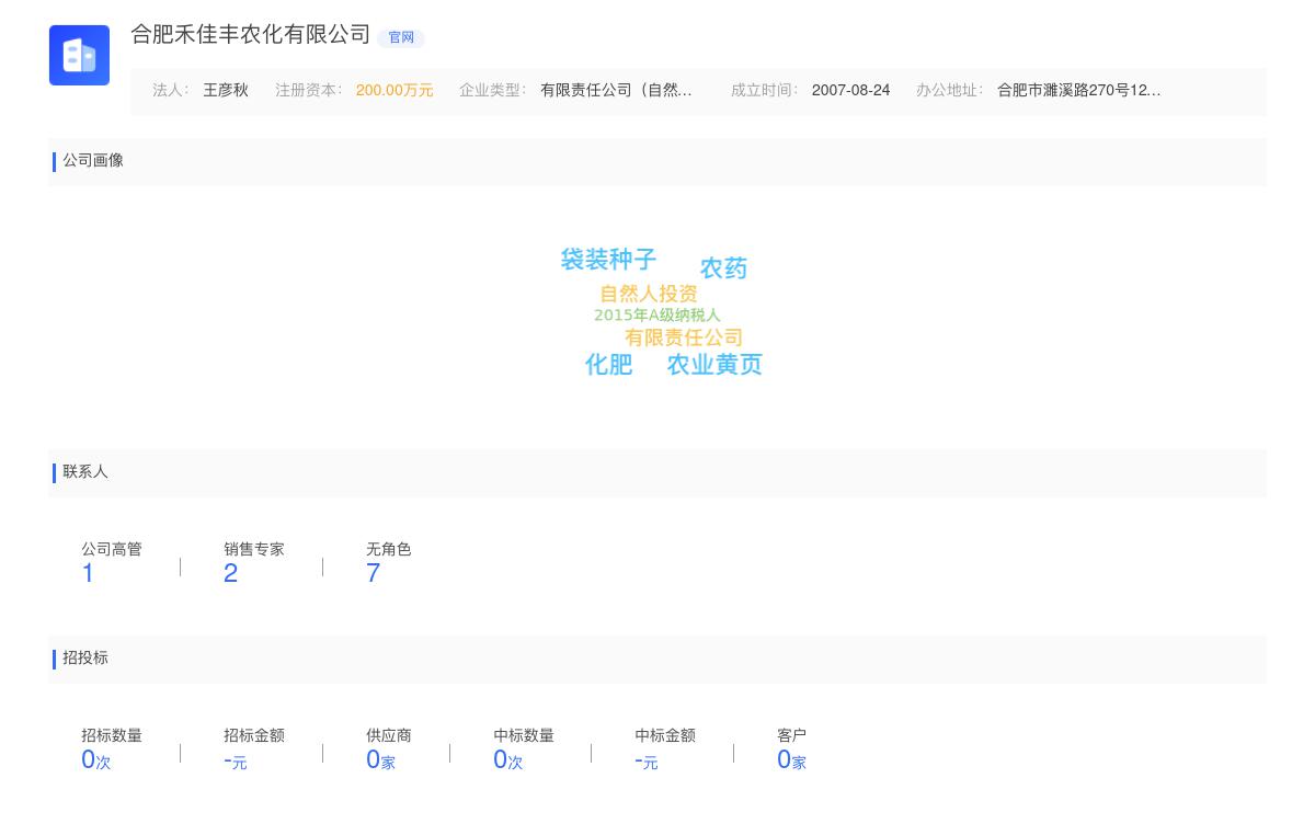 合肥禾佳丰农化有限公司商标注册被驳回