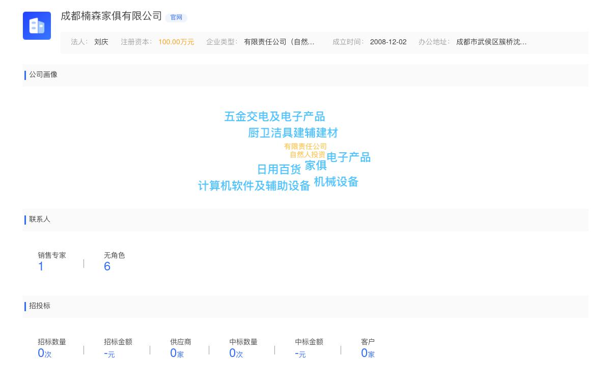 成都楠森家俱有限公司商标注册被驳回
