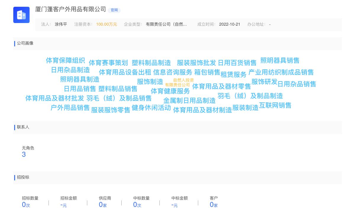 厦门蓬客户外用品有限公司商标注册被驳回