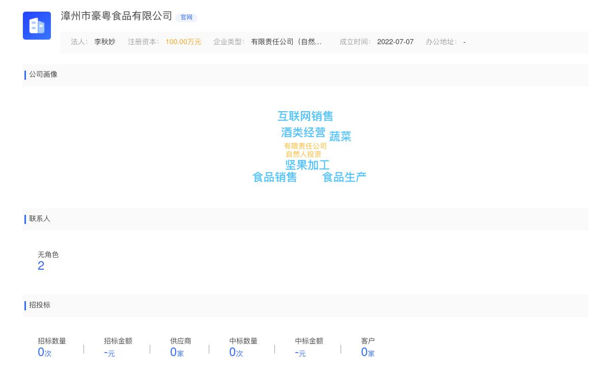 漳州市豪粤食品有限公司商标注册被驳回