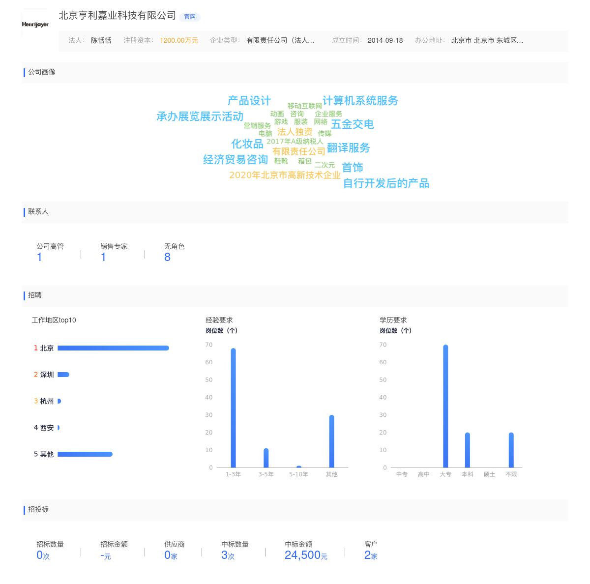 北京亨利嘉业科技有限公司商标注册被驳回