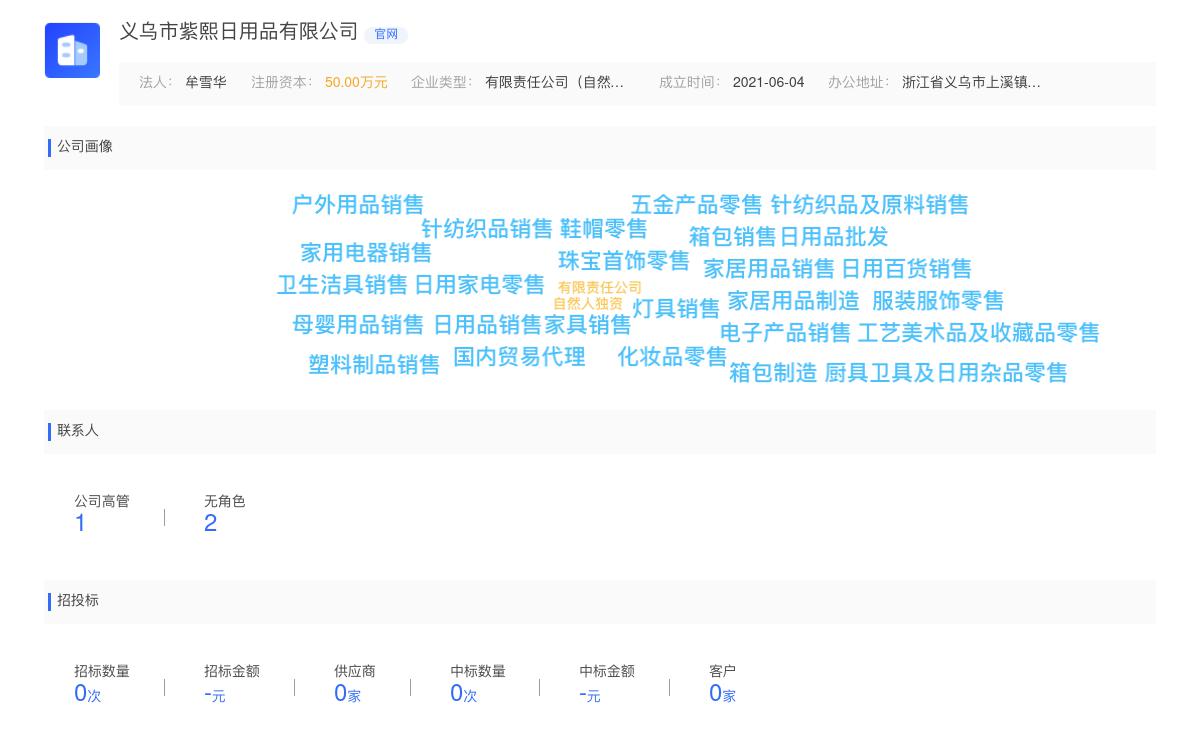义乌市紫熙日用品有限公司商标注册被驳回