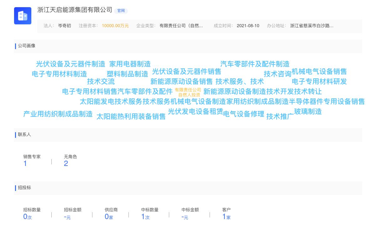 浙江天启能源集团有限公司商标注册被驳回