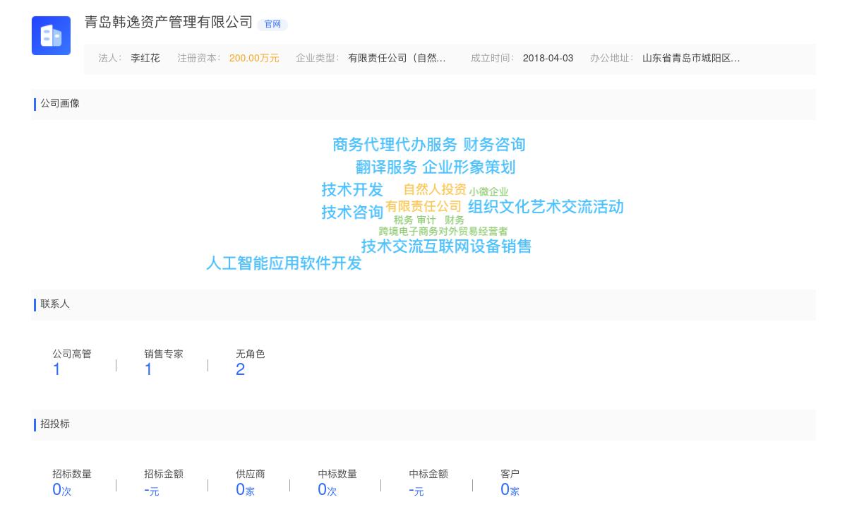 青岛韩逸资产管理有限公司商标注册被驳回