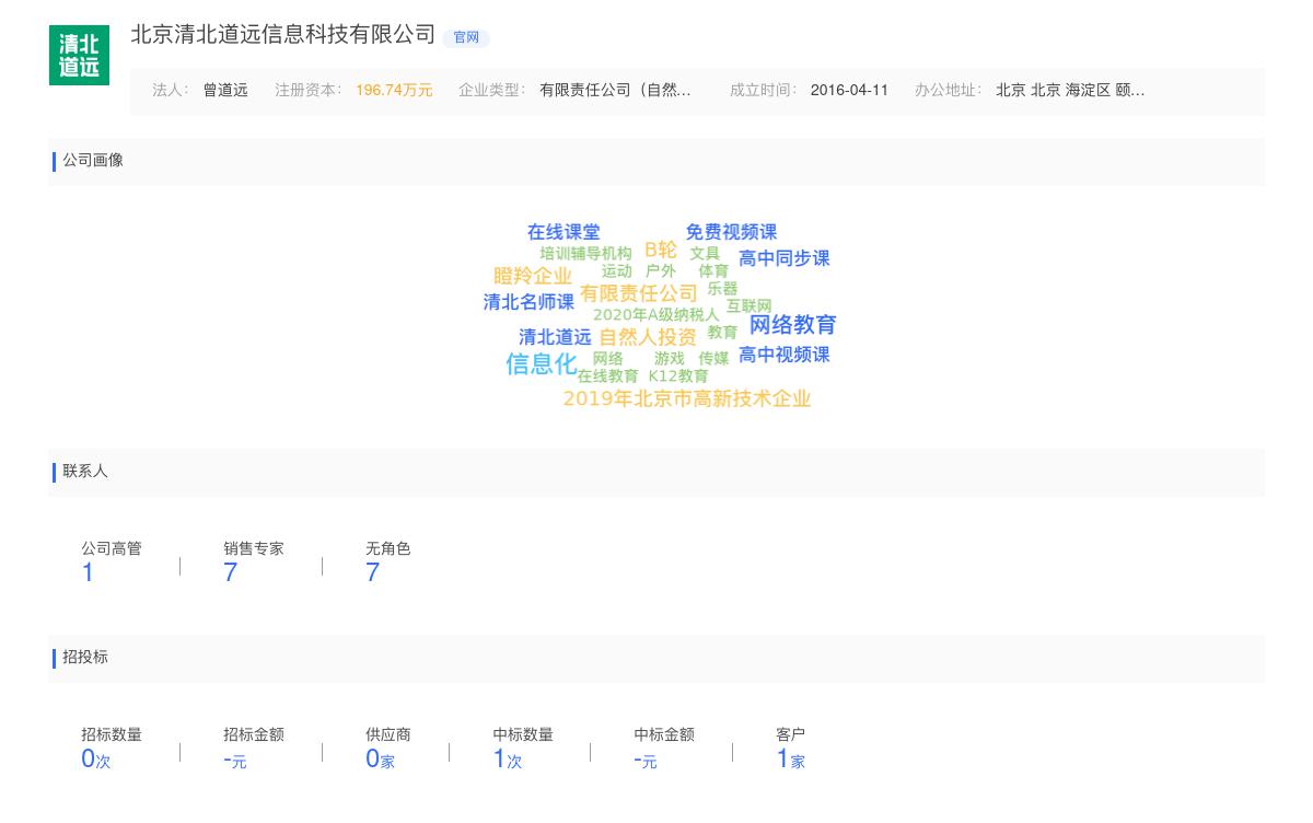 北京清北道远信息科技有限公司商标注册被驳回