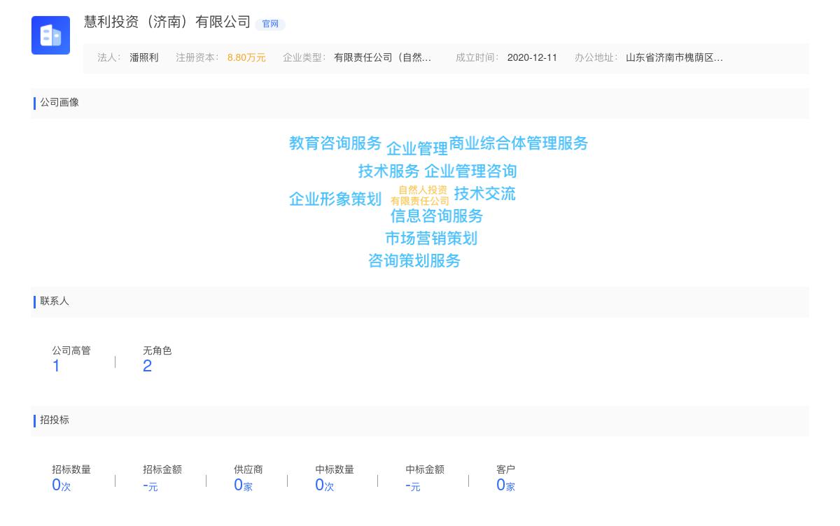 慧利投资（济南）有限公司商标注册被驳回