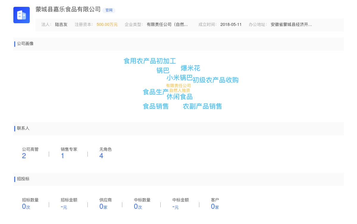 蒙城县嘉乐食品有限公司商标注册被驳回