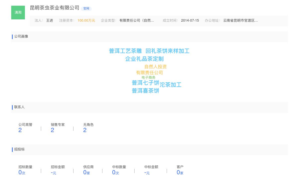 昆明茶虫茶业有限公司商标注册被驳回