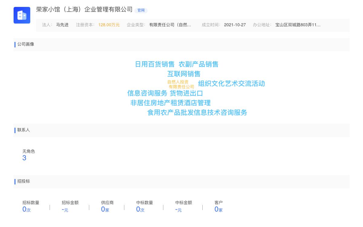 荣家小馆（上海）企业管理有限公司商标注册被驳回
