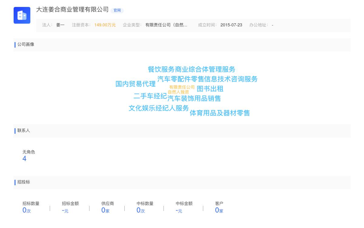 大连姜合商业管理有限公司商标注册被驳回