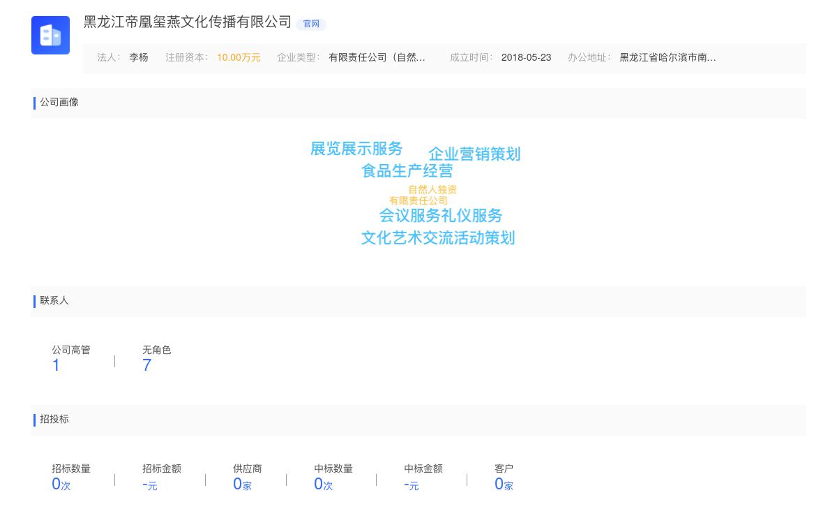 黑龙江帝凰玺燕文化传播有限公司商标注册被驳回