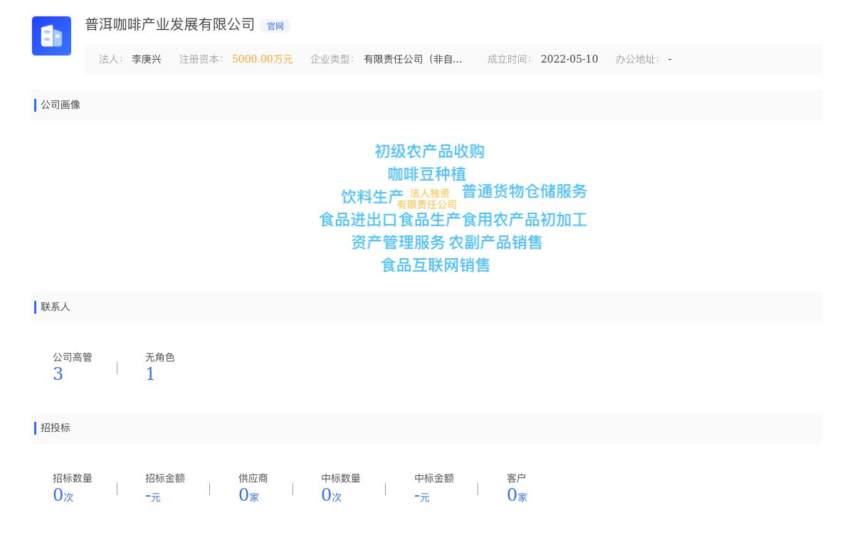 普洱咖啡产业发展有限公司近期有采购普洱咖啡产业发展有限公司采购咖啡豆的需求