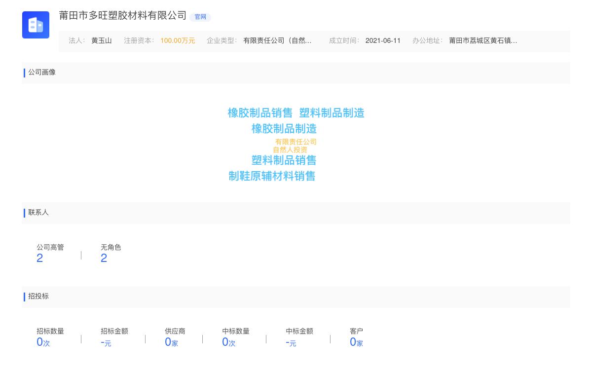 莆田市多旺塑胶材料有限公司近期有采购因回款周期长、订单量大，需资金生产周转的需求