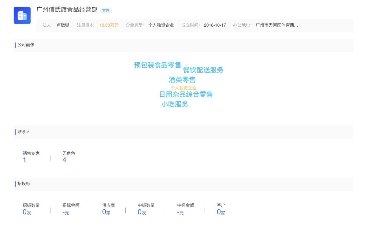 广州信武旗食品经营部商标注册被驳回
