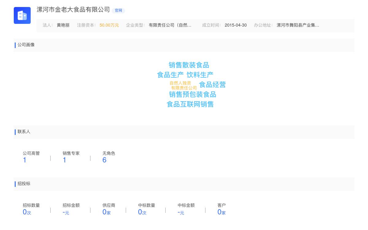 漯河市金老大食品有限公司商标注册被驳回