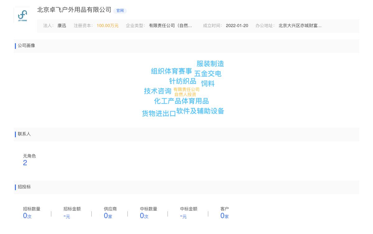 北京卓飞户外用品有限公司商标注册被驳回