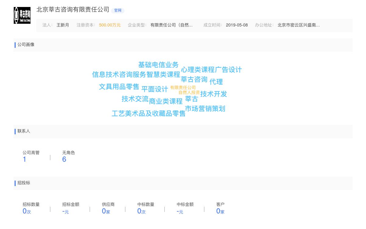 北京莘古咨询有限责任公司商标注册被驳回