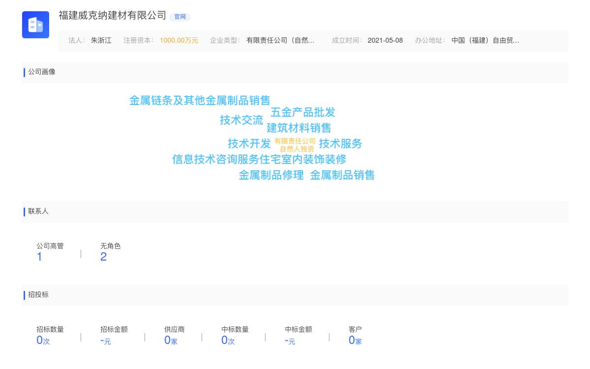 福建威克纳建材有限公司商标注册被驳回