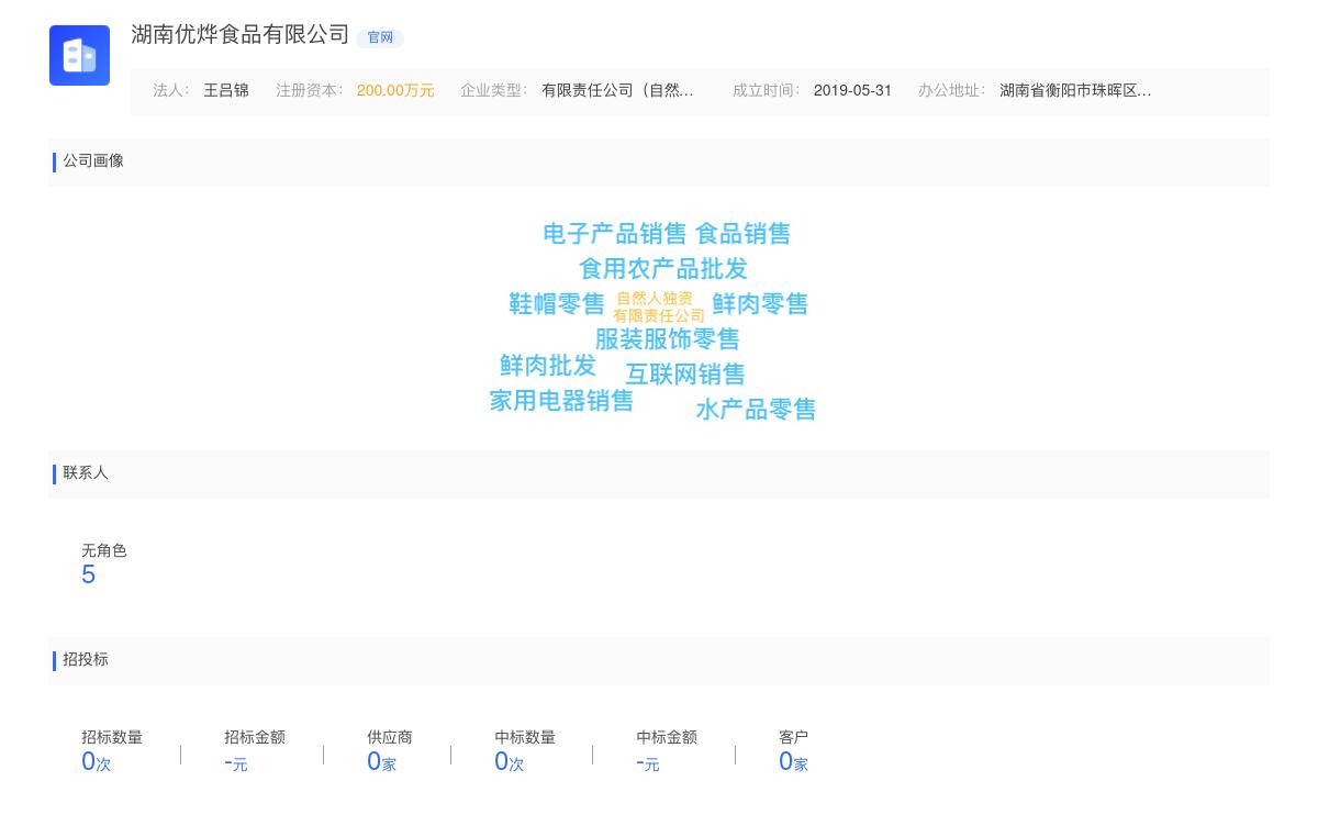 湖南优烨食品有限公司商标注册被驳回